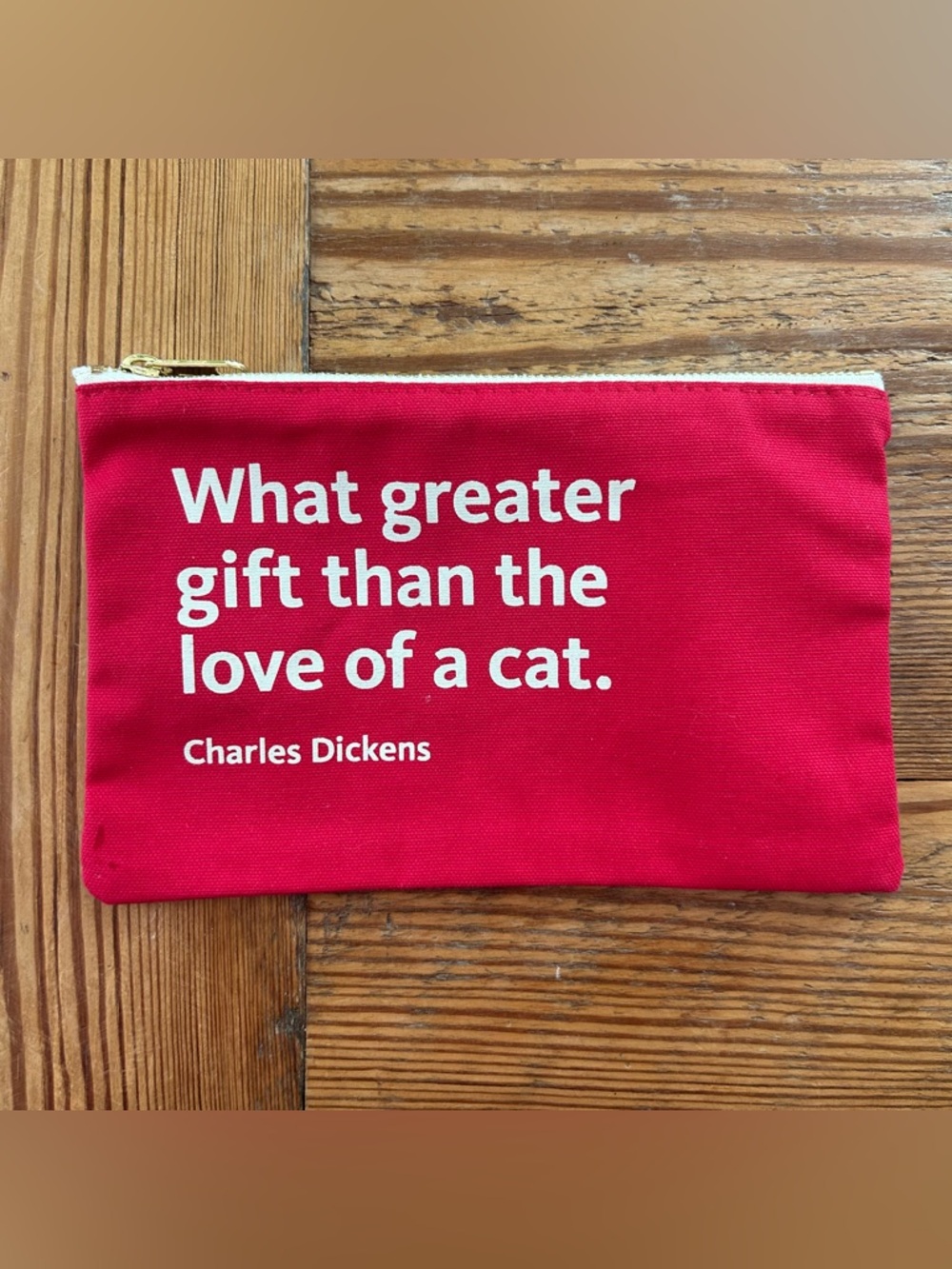 NWT Exclusive NYPL New York Public Library Zippered Pouch Charles Dickens Quote